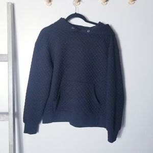 FOREVER 21 QUILTED BLACK HOODIE SIZE LARGE